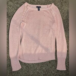 CHAPS Sweater Womens L Top Pink White